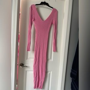 FashionNova Pink Sweater MIDI Dress (L) new with tags
